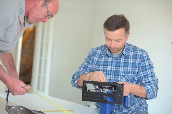 Aannemers werken en machine — Stockfoto