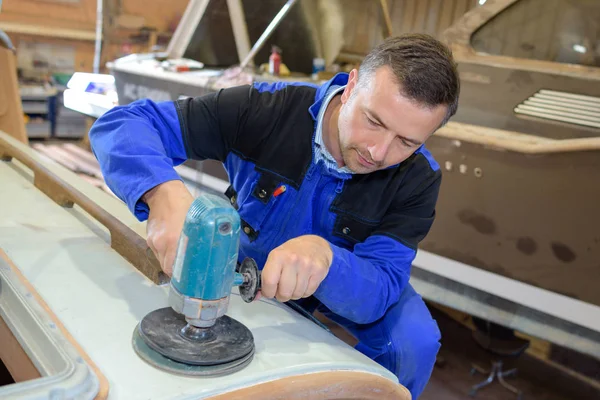 Shipwright polimento do quadro — Fotografia de Stock