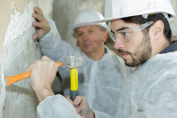 Costruttori di demolizioni murarie — Foto Stock