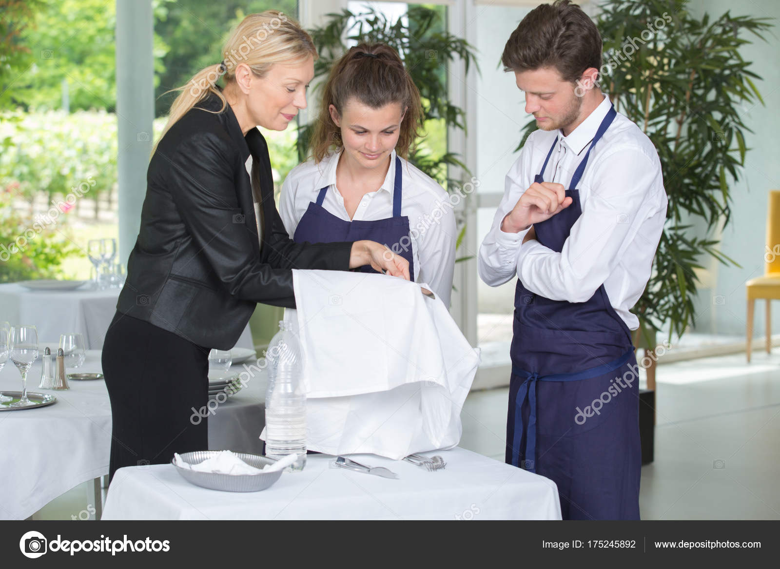 Waiter and waitress in training Stock Photo by ©photography33 175245892