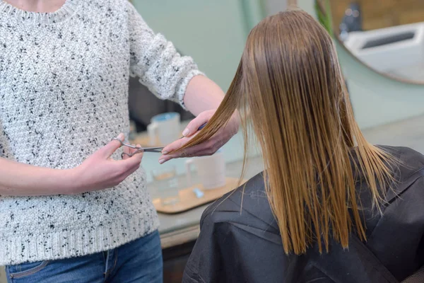 Picture showing hairdresser holding scissors and comb — Stock Photo, Image