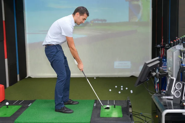 The indoor golf and compact — Stock Photo, Image