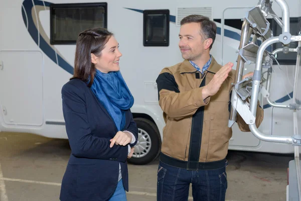 Installing bike rack and work — Stock Photo, Image