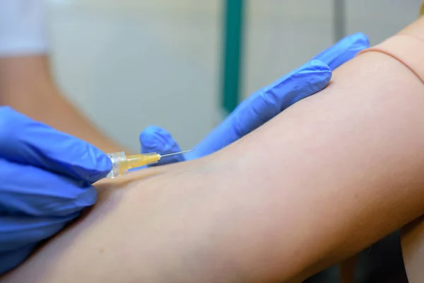 Na een injectie en injecteren — Stockfoto