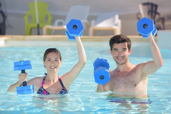 Aquagym sport v létě — Stock fotografie