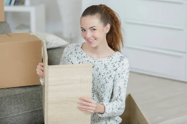 Tillfredsställelse i montering möbler — Stockfoto