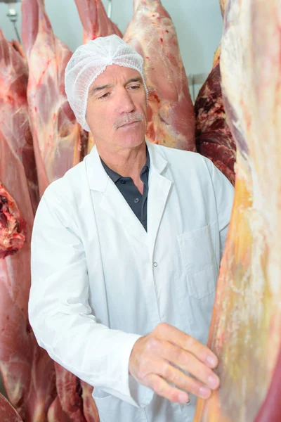 Maso balírna kontrole maso — Stock fotografie