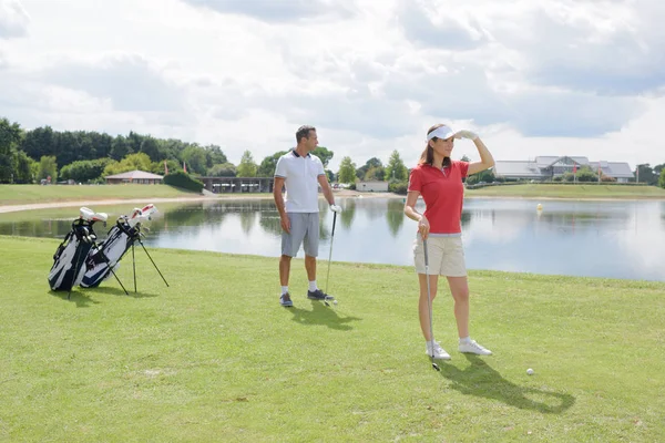 På golfbanan — Stockfoto