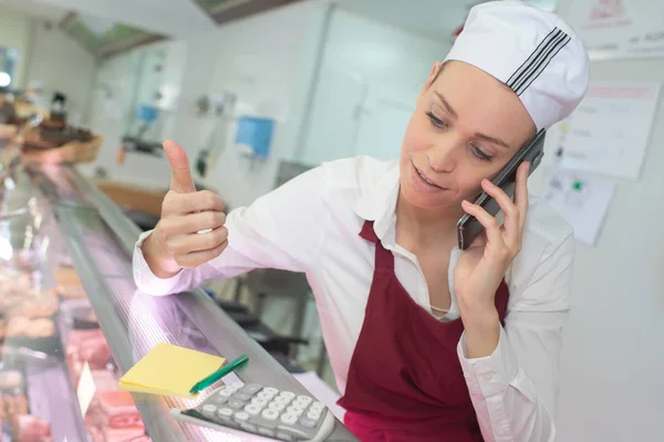 Ordering through the phone — Stock Photo, Image
