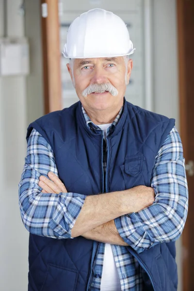 Senior engineer and senior — Stock Photo, Image