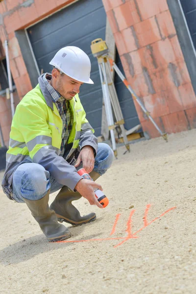 道路再建に取り組んで — ストック写真