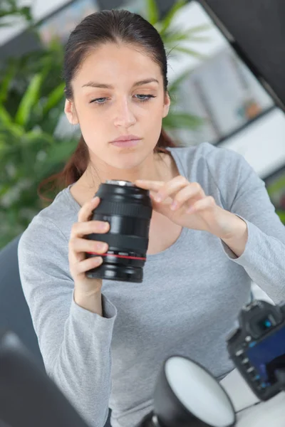 Objektiv a práce — Stock fotografie