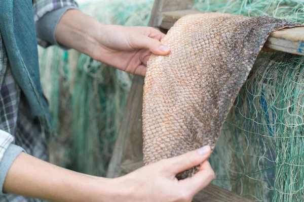 Trocknen von Fisch und Fisch — Stockfoto