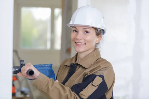 Female builder and female — Stock Photo, Image