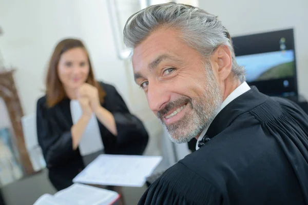 Lawyer counsellors meeting and lawyers — Stock Photo, Image