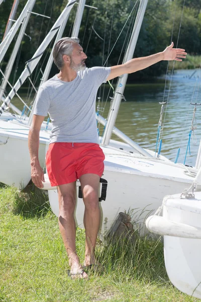 Reifer Segel-Professor erteilt Lektion — Stockfoto