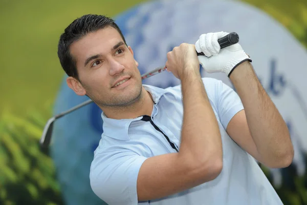 Gelukkig golfspeler en gelukkig — Stockfoto