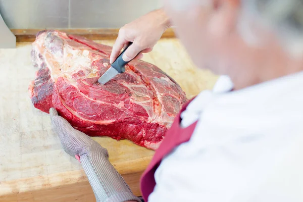Meat and apron  block — Stock Photo, Image