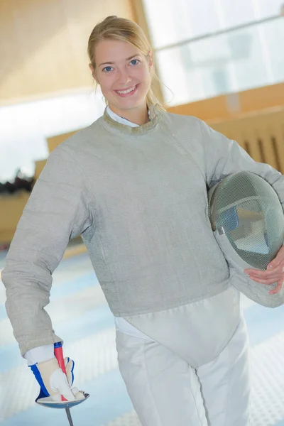 Portrait of female fencer — Stock Photo, Image