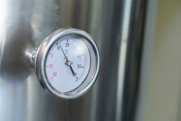 Close up of manometer in factory — Stock Photo, Image