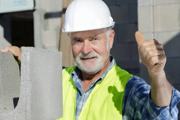 Happy male senior showing thumb up — Stock Photo, Image
