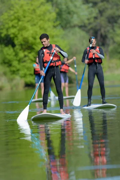 Picture Men Stand Paddle Boards — Stock Photo, Image