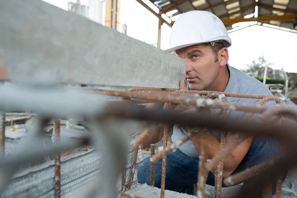 Beton Gießen Haus Bau Struktur Zement Boden — Stockfoto