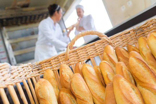 Close Bread Loaves Bakery — Stock Photo, Image