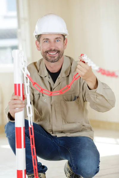 Retrato Constructor Sonriente Vistiendo Uniforme — Foto de Stock