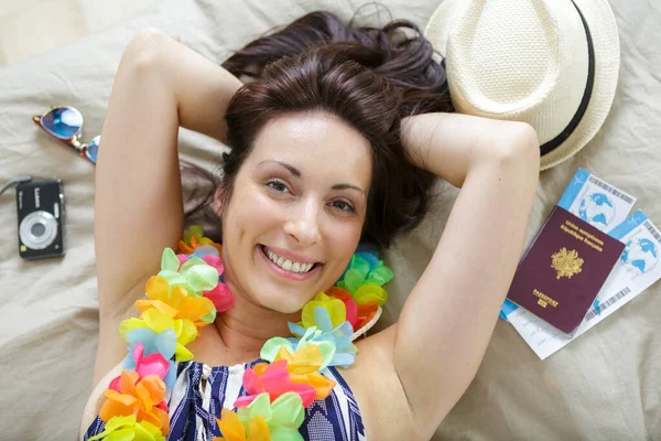 Mujer Feliz Por Irse —  Fotos de Stock