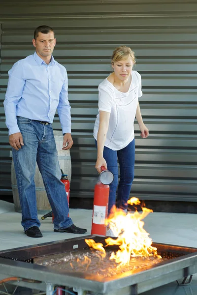 Entrenamiento Entrenamiento Contra Incendios — Foto de Stock