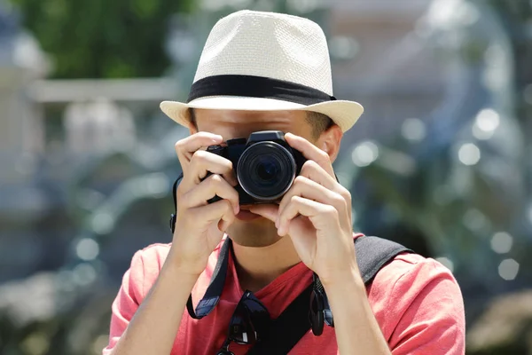 Portrait Man Taking Pictures — Stock Photo, Image