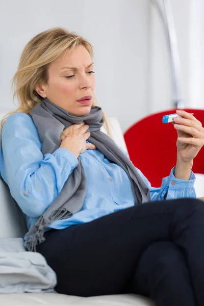 Portrait Woman Who Sick — Stock Photo, Image