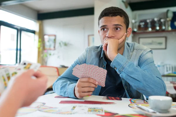 Group Friends Playing Cards Together — Stock Photo, Image