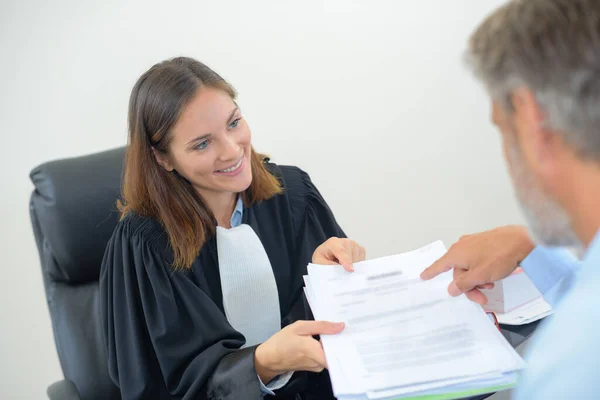 Lawyer Looking Paperwork Man — Stock Photo, Image