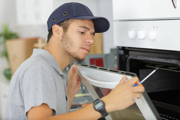 Expertpanel Fastställande Köket Ugnen Lägenhet — Stockfoto