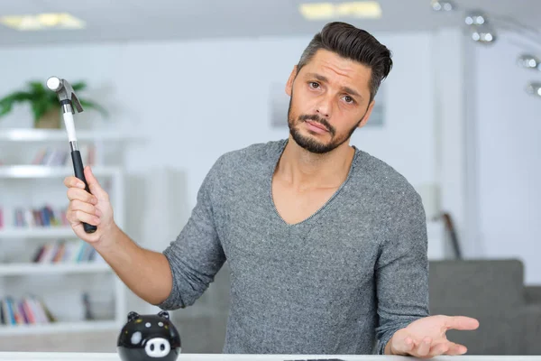 Nedstämdhet Över Att Bryta Spargrisen — Stockfoto