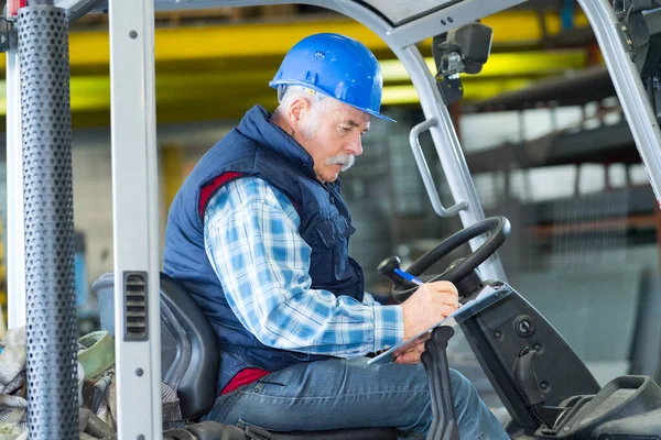 Operador Operador Carretillas Elevadoras Edad Avanzada — Foto de Stock