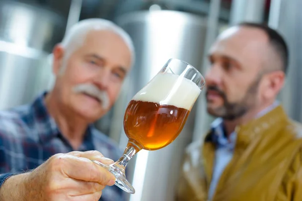 Senior Man Worker Brewery — Stock Photo, Image