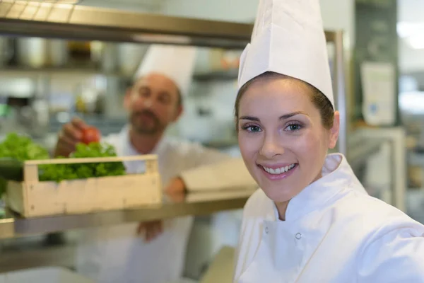 Portrait Young Cheerful Chef — Stock Photo, Image
