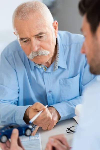 Two Male Automotive Designers Working Car Model — Stock Photo, Image