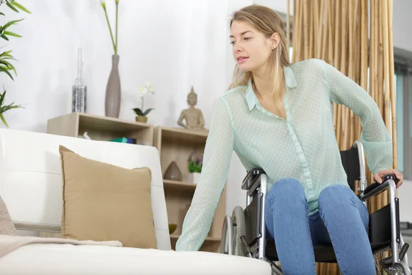 Disabled Woman Home — Stock Photo, Image