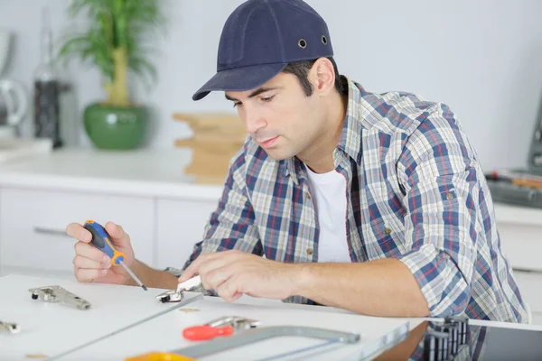 Installation Kitchen Furniture — Stock Photo, Image