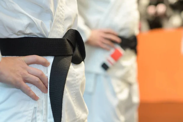 Fekete Öves Karate Karate — Stock Fotó