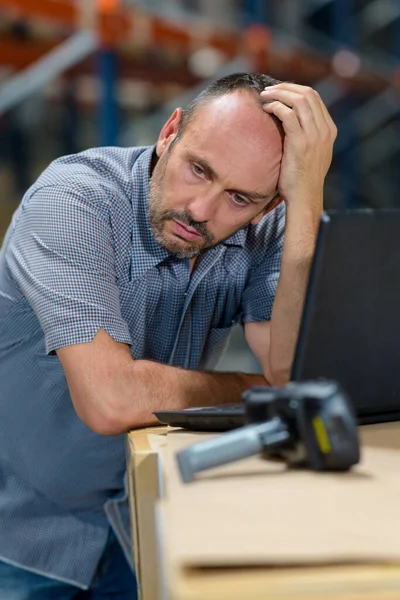Tired Male Plant Worker — Stockfoto