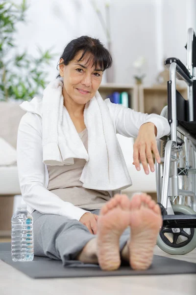 Retrato Mulher Madura Após Exercício — Fotografia de Stock