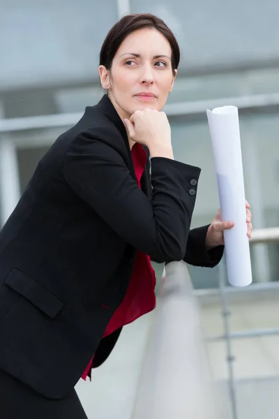 Mooie Zakenvrouw Outdoor Vrouw — Stockfoto