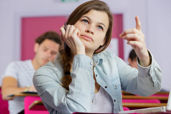 Studente Che Punta Sul Consiglio — Foto Stock