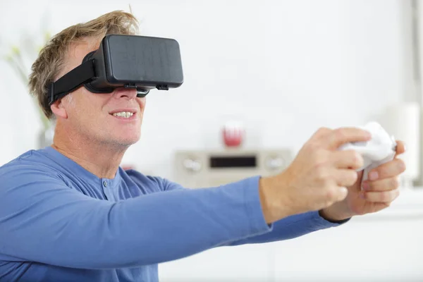 Costruttore Ingegnere Google Googles Realtà Virtuale — Foto Stock