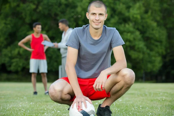 Concepto Hombre Balón Fútbol Deporte —  Fotos de Stock